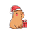 Cartoon Capybara Santa Vinyl Car Decal Sticker – Waterproof & UV-Resistant 6.826666666666667"