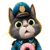 Whimsical Cat Officer Vinyl Car Decal Sticker – Waterproof & UV-Resistant 6.826666666666667"