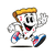 Cartoon Pizza Mascot Vinyl Car Decal Sticker – Waterproof & UV-Resistant 6.826666666666667"