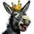 Crowned Smiling Donkey V3 Vinyl Car Decal Sticker – Waterproof & UV-Resistant 3.4133333333333336"