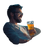 Man Drinking Beer V8 Vinyl Car Decal Sticker – Waterproof & UV-Resistant 6.826666666666667"