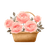 Pink Rose Basket Vinyl Car Decal Sticker – Waterproof & UV-Resistant 3.4133333333333336"