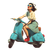Girl On Scooter V11 Vinyl Car Decal Sticker – Waterproof & UV-Resistant 6.826666666666667"