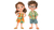 Cartoon Twin Siblings Vinyl Car Decal Sticker – Waterproof & UV-Resistant 5.4