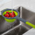 Green & Gray Silicone Collapsible Hand Strainer | 1.5 Quart Capacity | Dishwasher Safe | Non-Skid Feet | Wash & Strain Easily