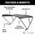 Taylor Made Pontoon Boat Bimini Top | 2 Bow Square Tube | Fits Boats 92-102 Inch Wide | 10ft Canvas | Black UV-Resistant Fabric | Durable Aluminum Frame