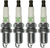 4x NGK V-Power ZFR5J-11 Spark Plug | 1992-1995 Civic,Civic del Sol | Increased Performance & Fuel Economy