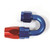 2x 360° Adjustable -8AN Hose End Fitting | Lightweight Aluminum | Full Swivel - Red/Blue Anodized | Leak Proof | Made in U.S.A