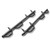 N-Fab Nerf Bar - Truck Wheel To Wheel C19105CC-6 Bed Access; With Drop Down Steps; With Bed Step; 3 Inch Round Bent; Black Gloss Powder Coated Steel; Without End Caps; Rocker Panel Mount