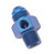 Russell Automotive Fuel Pressure Gauge Fitting 670060 6AN Male To 3/8 Inch NPT; Straight; 1/8 Inch Side Port; Anodized; Blue; Aluminum; Single