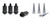 True Spike 1/2x20 Wheel Lock Set | Black Steel Lug Nut Locks | 60 Degree Conical Acorn Design