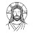 Jesus Icon Vector Mono Vinyl Car Decal Sticker – Waterproof & UV-Resistant 4.0"