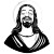 Jesus Smiling Vector Vinyl Car Decal Sticker – Waterproof & UV-Resistant 4.0"