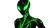 Alien Humanoid Green Light Vinyl Car Decal Sticker – Waterproof & UV-Resistant 7.14"