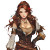 Brown Hair Sorceress Mercenary Vinyl Car Decal Sticker – Waterproof & UV-Resistant 4.0"