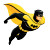 Superhero Yellow Black Flying Vinyl Car Decal Sticker – Waterproof & UV-Resistant 4.0"