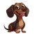 Happy Dachshund Smile Cartoon Vinyl Car Decal Sticker – Waterproof & UV-Resistant 4.0"