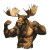 Moose Flexing Biceps Vinyl Car Decal Sticker – Waterproof & UV-Resistant 4.0"