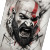 Kratos Shouting Fight Tattoo Vinyl Car Decal Sticker – Waterproof & UV-Resistant 4.0"