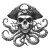 Pirate Skull Octopus Logo Vinyl Car Decal Sticker – Waterproof & UV-Resistant 4.0"