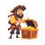 Pirate Treasure Chest Vector Vinyl Car Decal Sticker – Waterproof & UV-Resistant 4.0"