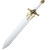 Anime Sword White Gold Vinyl Car Decal Sticker – Waterproof & UV-Resistant 4.0"