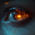 Cyborg Eye Glowing Moon Vinyl Car Decal Sticker – Waterproof & UV-Resistant 4.0"