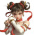 3D Anime Girl Airbrush Fighting Vinyl Car Decal Sticker – Waterproof & UV-Resistant 4.0"