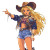 90S Anime Blonde Cowgirl Vinyl Car Decal Sticker – Waterproof & UV-Resistant 4.0"