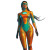 Biracial Female Superhero Scifi Vinyl Car Decal Sticker – Waterproof & UV-Resistant 4.0"