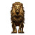 Golden Lion Front View Vinyl Car Decal Sticker – Waterproof & UV-Resistant 4.0"