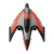 Grey Red Spaceship Inverted Wings Vinyl Car Decal Sticker – Waterproof & UV-Resistant 4.0"