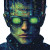 Male Cyberpunk 16Bit Eyes Vinyl Car Decal Sticker – Waterproof & UV-Resistant 4.0"
