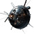 Round Satellite Black Background Vinyl Car Decal Sticker – Waterproof & UV-Resistant 4.0"