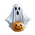 Scary Ghost Pumpkin Isolated Vinyl Car Decal Sticker – Waterproof & UV-Resistant 4.0"