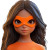Young Girl Orange Mask Vinyl Car Decal Sticker – Waterproof & UV-Resistant 4.0"