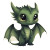 Army Green Dragon Chibi Vinyl Car Decal Sticker – Waterproof & UV-Resistant 4.0"