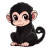 Black Cute Monkey Anime Vinyl Car Decal Sticker – Waterproof & UV-Resistant 4.0"