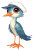 Blue Water Bird Chibi Vinyl Car Decal Sticker – Waterproof & UV-Resistant 4.0"