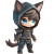 Chibi Animal Cosplay Transparent Vinyl Car Decal Sticker – Waterproof & UV-Resistant 4.0"