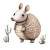Cute Armadillo Desert Monochromatic Vinyl Car Decal Sticker – Waterproof & UV-Resistant 4.0"