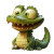 Cute Cartoon Crocodile Smiling Vinyl Car Decal Sticker – Waterproof & UV-Resistant 4.0"