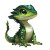 Cute Green Lizard Dnd Vinyl Car Decal Sticker – Waterproof & UV-Resistant 4.0"