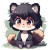 Cute Human Tanuki Hybrid Vinyl Car Decal Sticker – Waterproof & UV-Resistant 4.0"