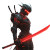 Cyberpunk Ninja Red Sword Vinyl Car Decal Sticker – Waterproof & UV-Resistant 4.0"