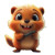 Adorable Beaver Cartoon Vinyl Car Decal Sticker – Waterproof & UV-Resistant 4.0"