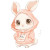 Adorable Rabbit Chibi Vinyl Car Decal Sticker – Waterproof & UV-Resistant 4.0"
