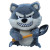 Angry Dog Plushie Shovel Vinyl Car Decal Sticker – Waterproof & UV-Resistant 4.0"
