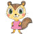 Anthropomorphic Female Squirrel Crayon Vinyl Car Decal Sticker – Waterproof & UV-Resistant 4.0"