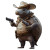 Armadillo Cowboy Pistols Vinyl Car Decal Sticker – Waterproof & UV-Resistant 4.0"